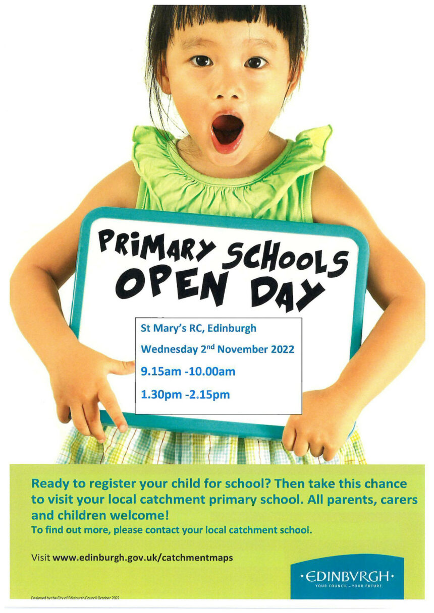 Primary Schools Open Day St Mary s Primary School Edinburgh